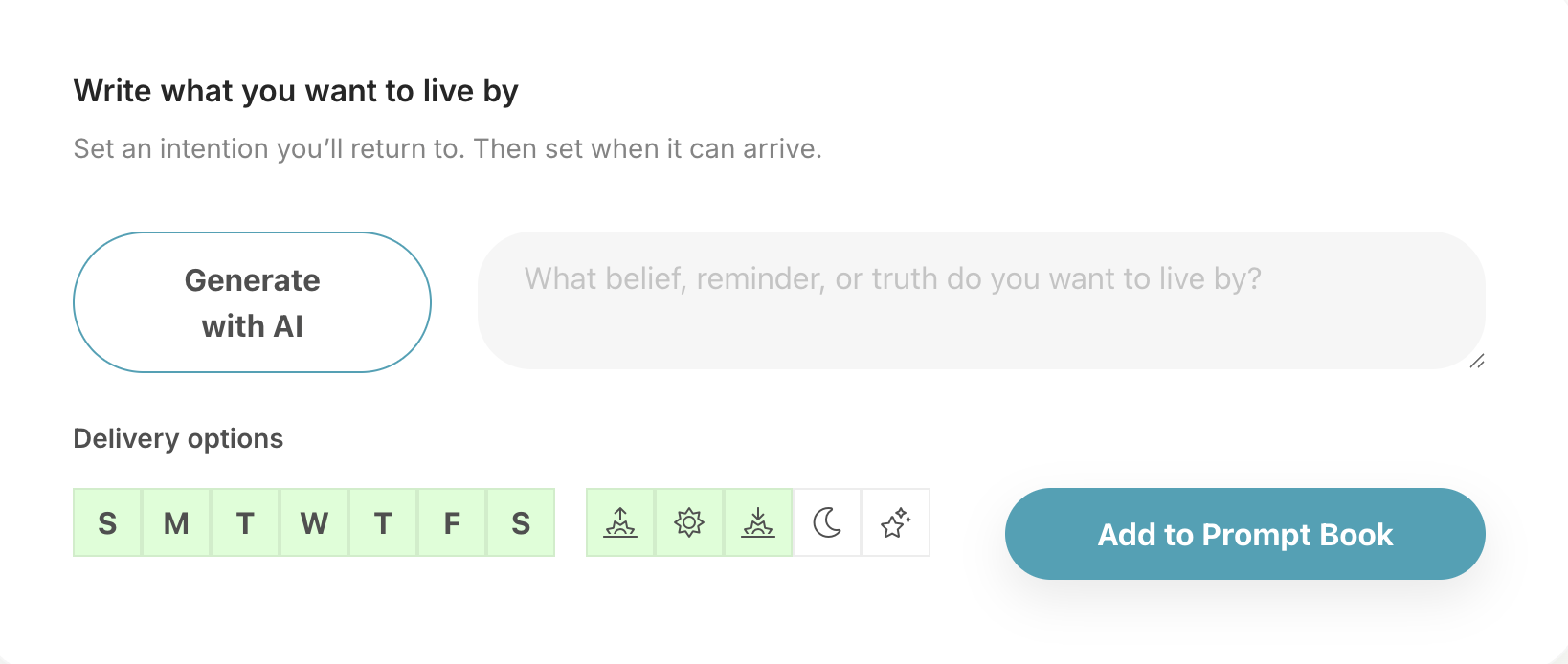 Prompt editor showing write or generate options